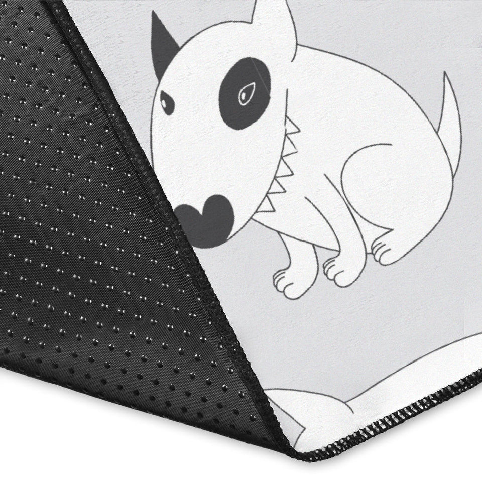 Bull Terrier Pattern Print Design 01 Area Rug