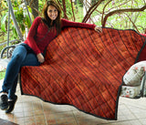 Wood Printed Pattern Print Design 03 Premium Quilt