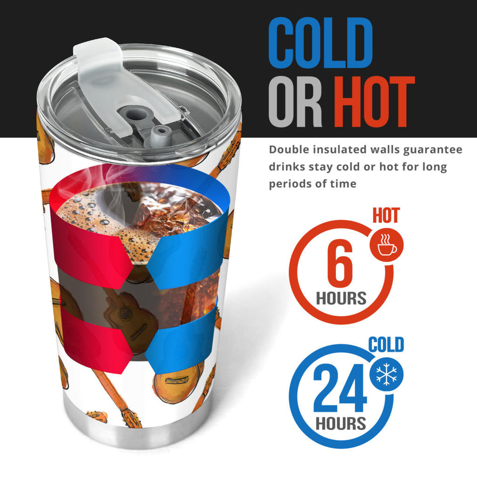 Paint Guitar Pattern Tumbler