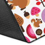 Squirrel Pattern Print Design 02 Area Rug