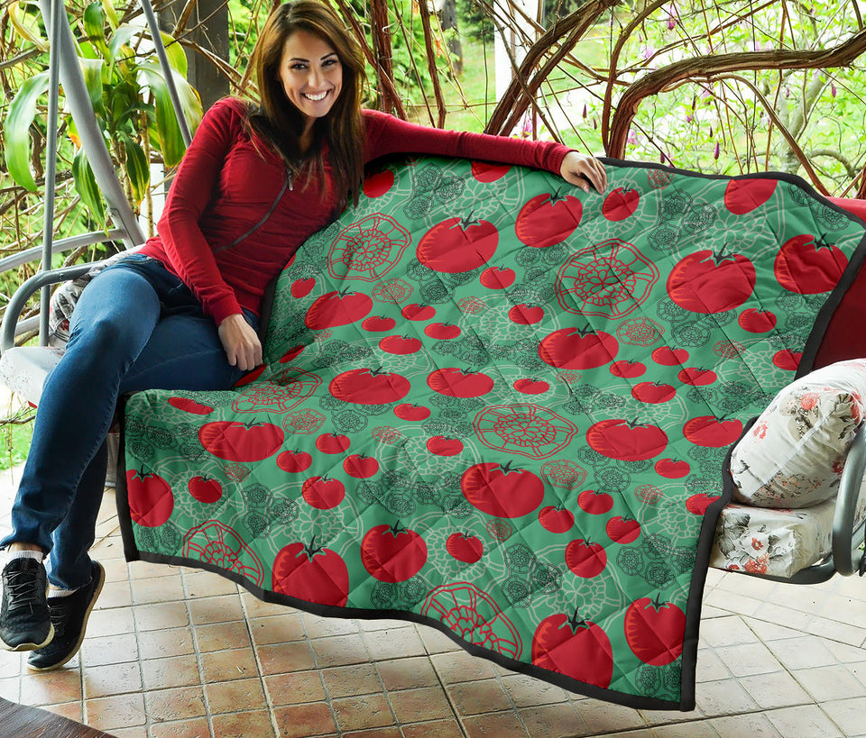 Tomato Design Pattern Premium Quilt
