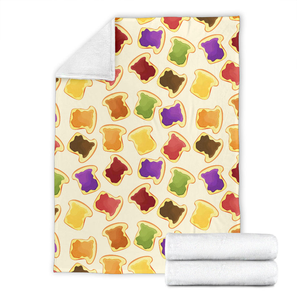 Bread Toast Pattern Print Design 02 Premium Blanket
