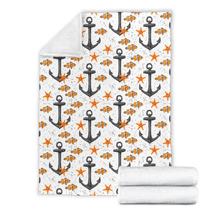Clown Fish Pattern Print Design 02 Premium Blanket