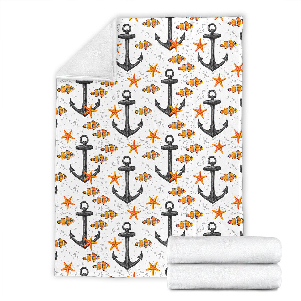 Clown Fish Pattern Print Design 02 Premium Blanket