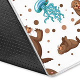 Sea Lion Seals Jellyfish Pattern Area Rug