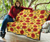 Pizza Texture Pattern Premium Quilt