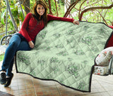 Broccoli Sketch Pattern Premium Quilt