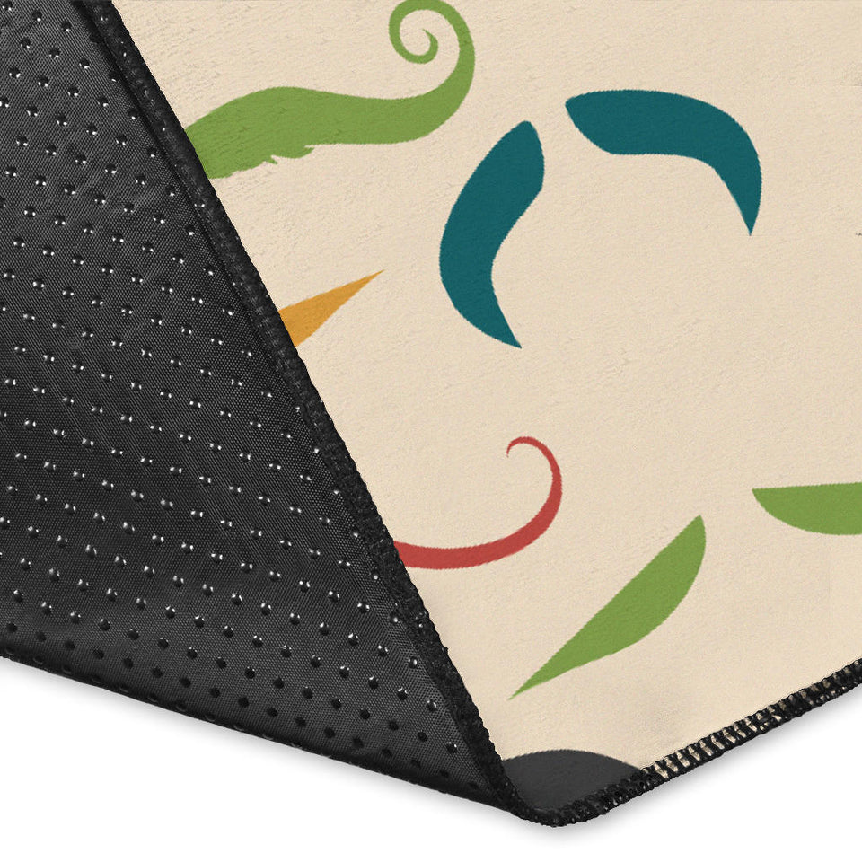 Mustache Beard Pattern Print Design 03 Area Rug