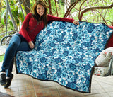 Hibiscus Pattern Print Design 03 Premium Quilt
