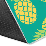 Pineapples Pattern Green Background Area Rug
