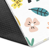 Cute Elephants Palm Tree Flower Butterfly Pattern Area Rug