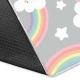 Cute Rainbow Clound Star Pattern Area Rug