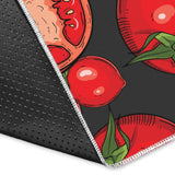 Tomato Black Background Area Rug