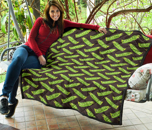 Green Peas Pattern Print Design 05 Premium Quilt