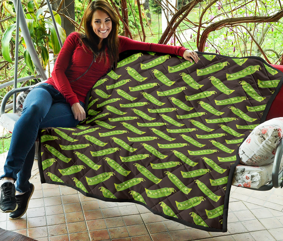 Green Peas Pattern Print Design 05 Premium Quilt