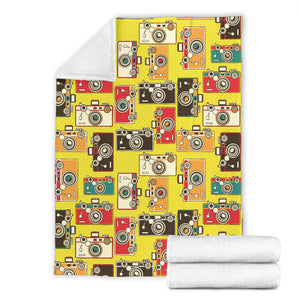 Camera Pattern Print Design 02 Premium Blanket
