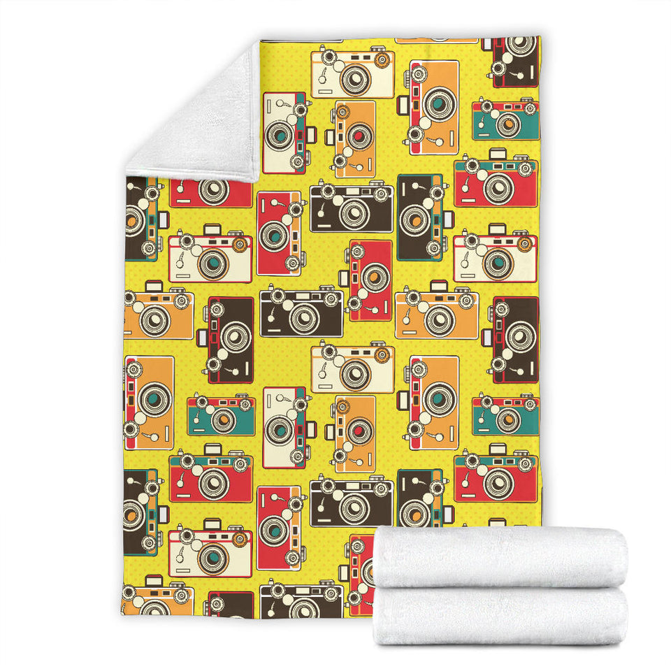 Camera Pattern Print Design 02 Premium Blanket