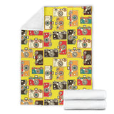 Camera Pattern Print Design 02 Premium Blanket