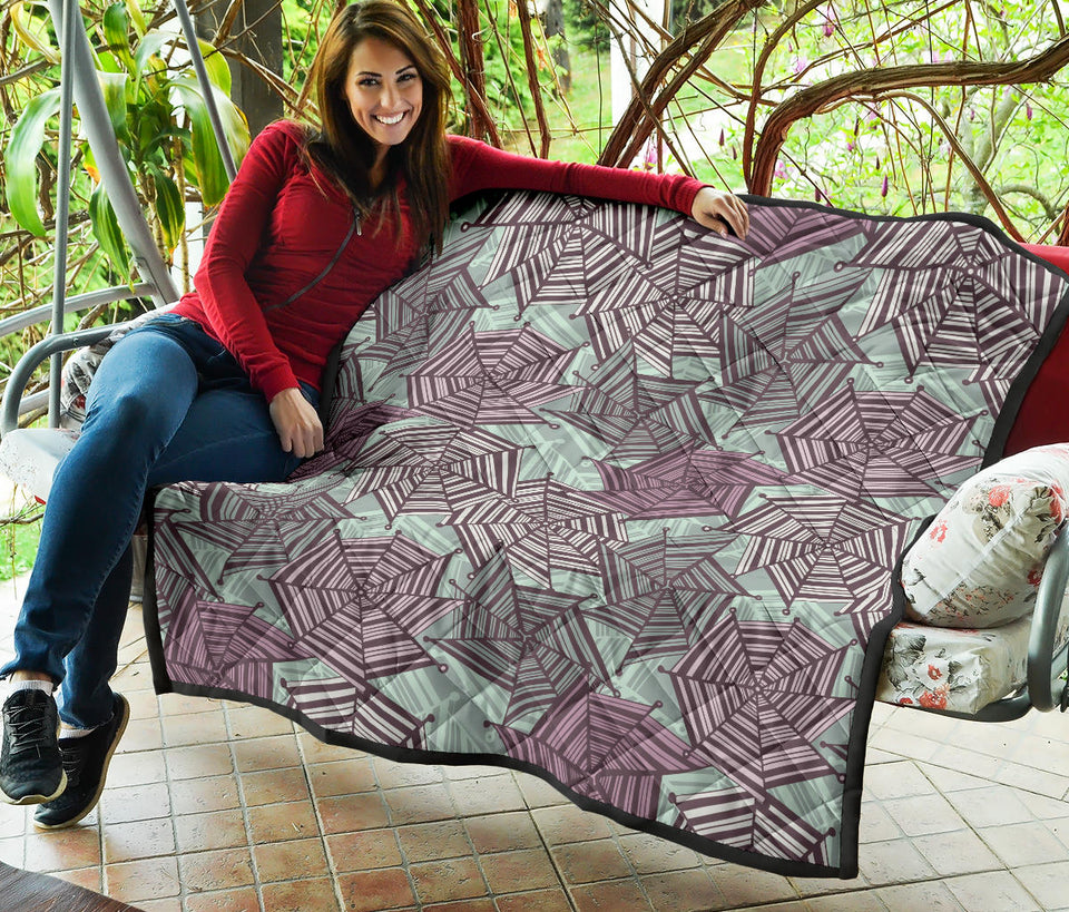 Spider Web Cobweb Design Color Pattern Premium Quilt