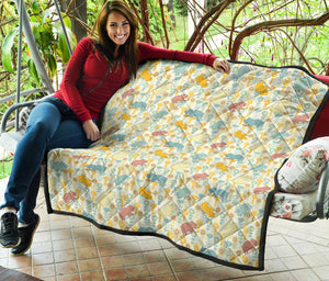 Hippopotamus Pattern Print Design 04 Premium Quilt