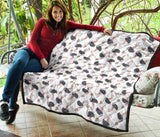 Ostrich Pattern Print Design 02 Premium Quilt
