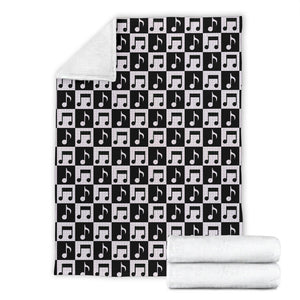 Music Notes Pattern Print Design 01 Premium Blanket