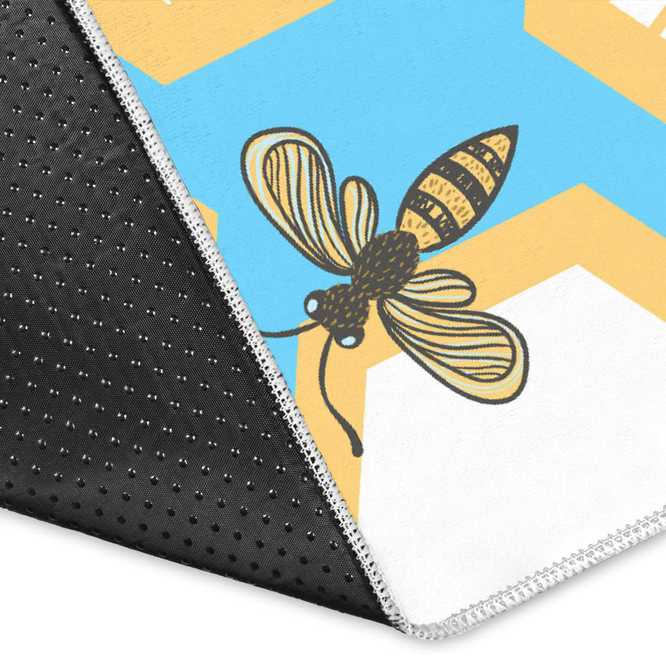 Bee Honeycomb Pattern Area Rug
