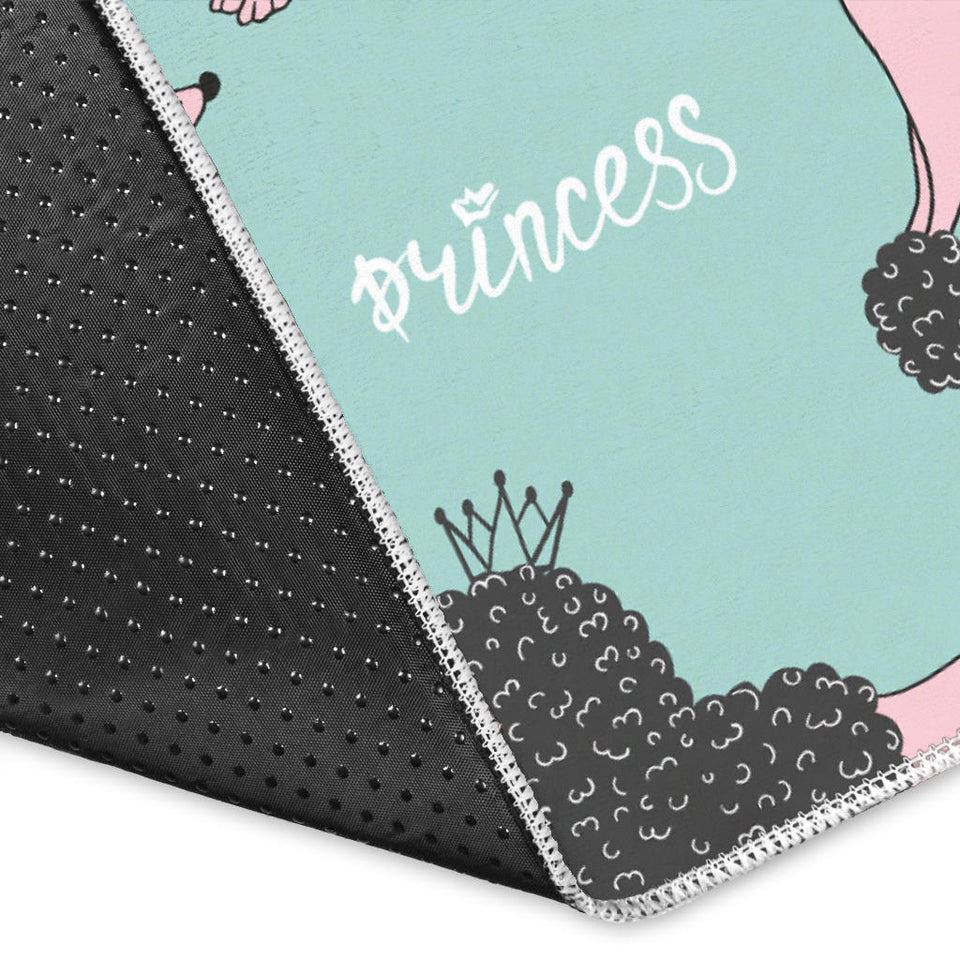 Poodle Dog Green Background Area Rug