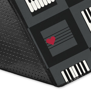 Piano Pattern Print Design 05 Area Rug