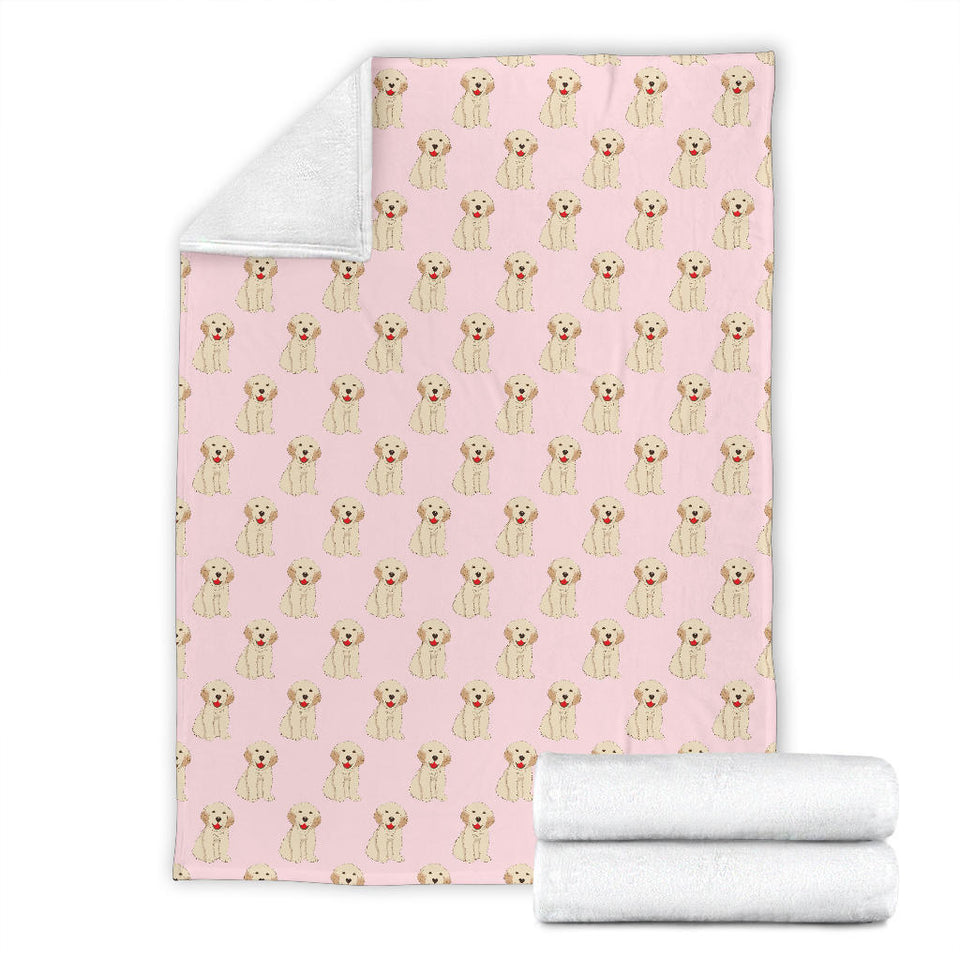 Golden Retriever Pattern Print Design 02 Premium Blanket