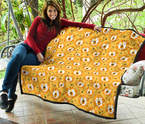 Lion Pattern Print Design 03 Premium Quilt