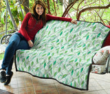 Green Peas Pattern Print Design 01 Premium Quilt