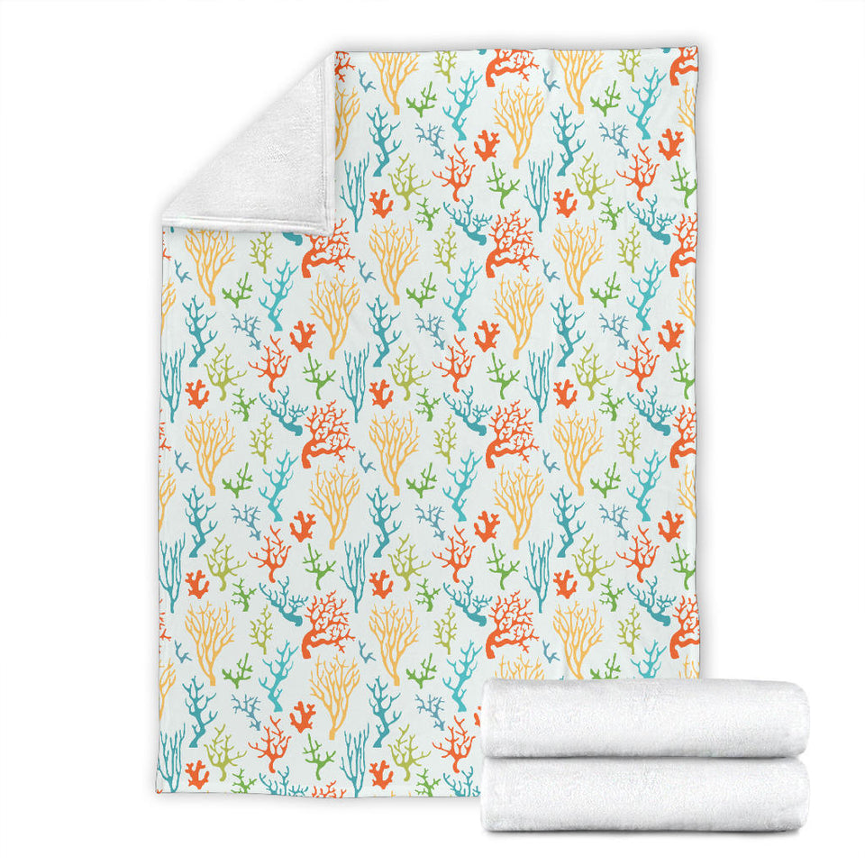 Coral Reef Pattern Print Design 02 Premium Blanket