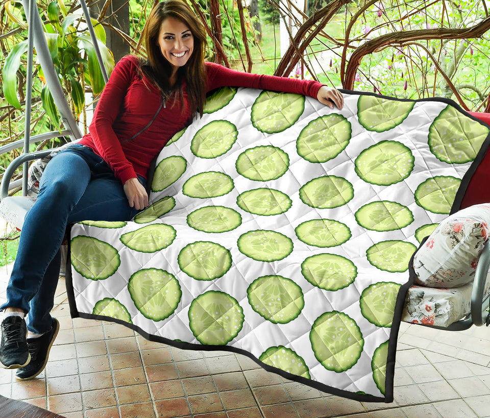 Cucumber Slices Pattern Premium Quilt