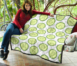 Cucumber Slices Pattern Premium Quilt