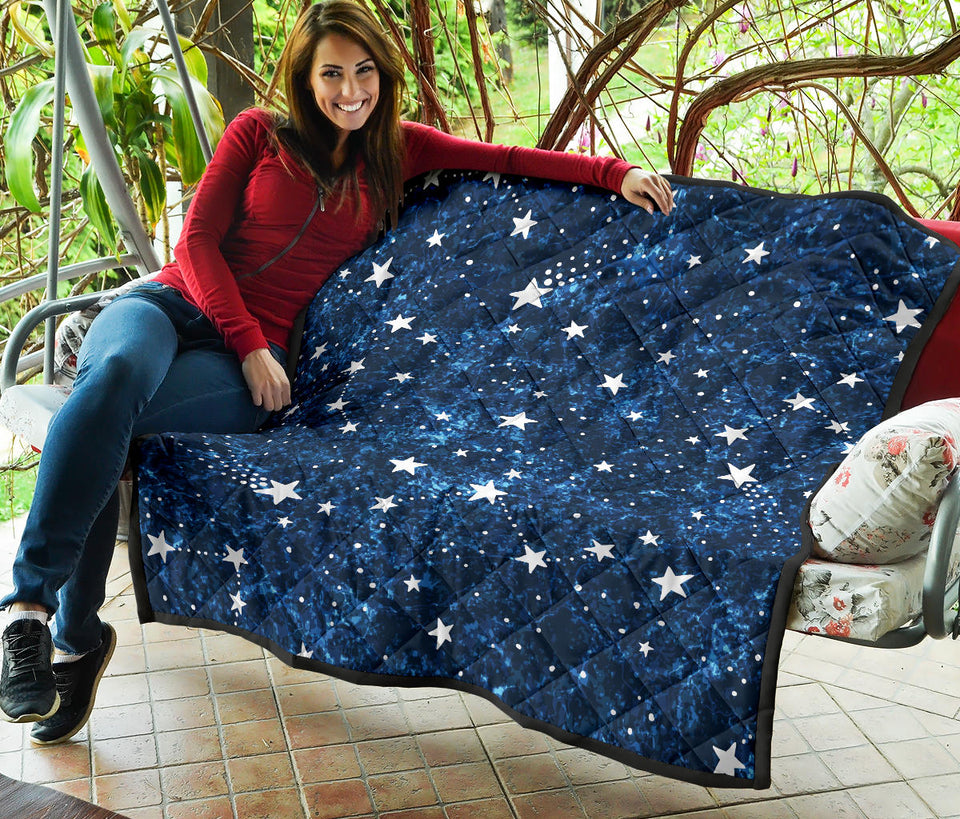 Night Sky Star Pattern Premium Quilt