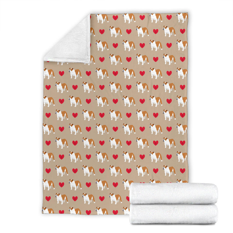 English Bulldog Pattern Print Design 05 Premium Blanket