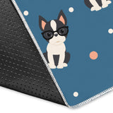 Cute Boston Terrier Dog Spattern Area Rug