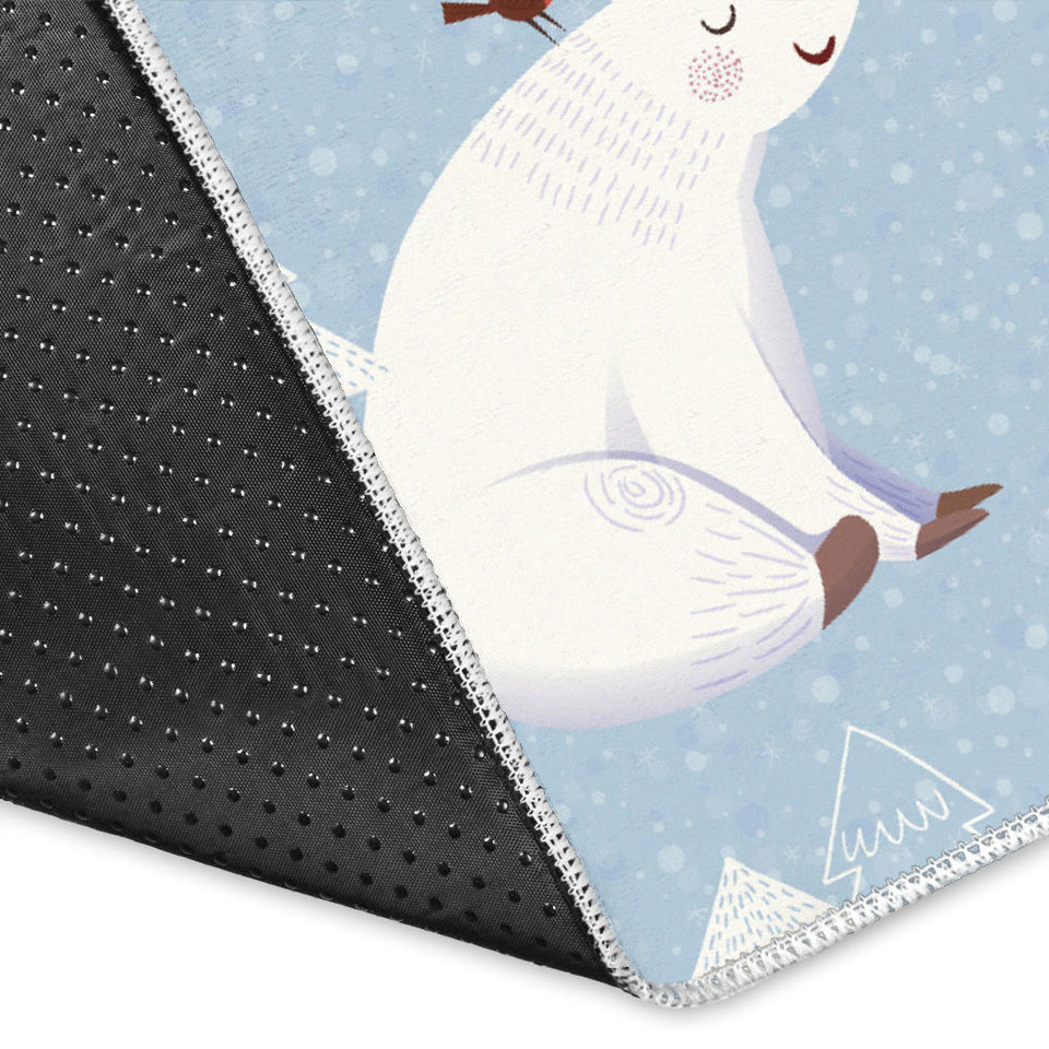 Cute Polar Bears Christmas Decoration Pattern Area Rug