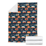 Camper Van Pattern Print Design 05 Premium Blanket