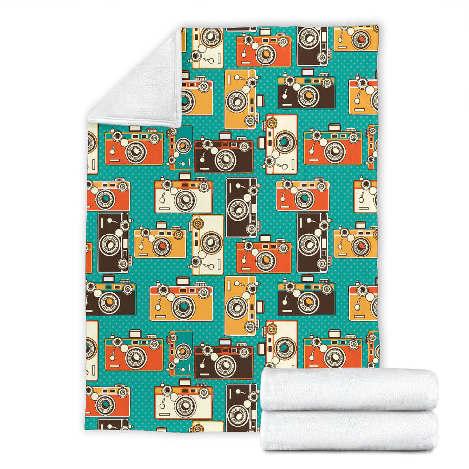 Camera Pattern Print Design 03 Premium Blanket