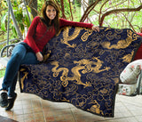 Gold Dragon Pattern Premium Quilt