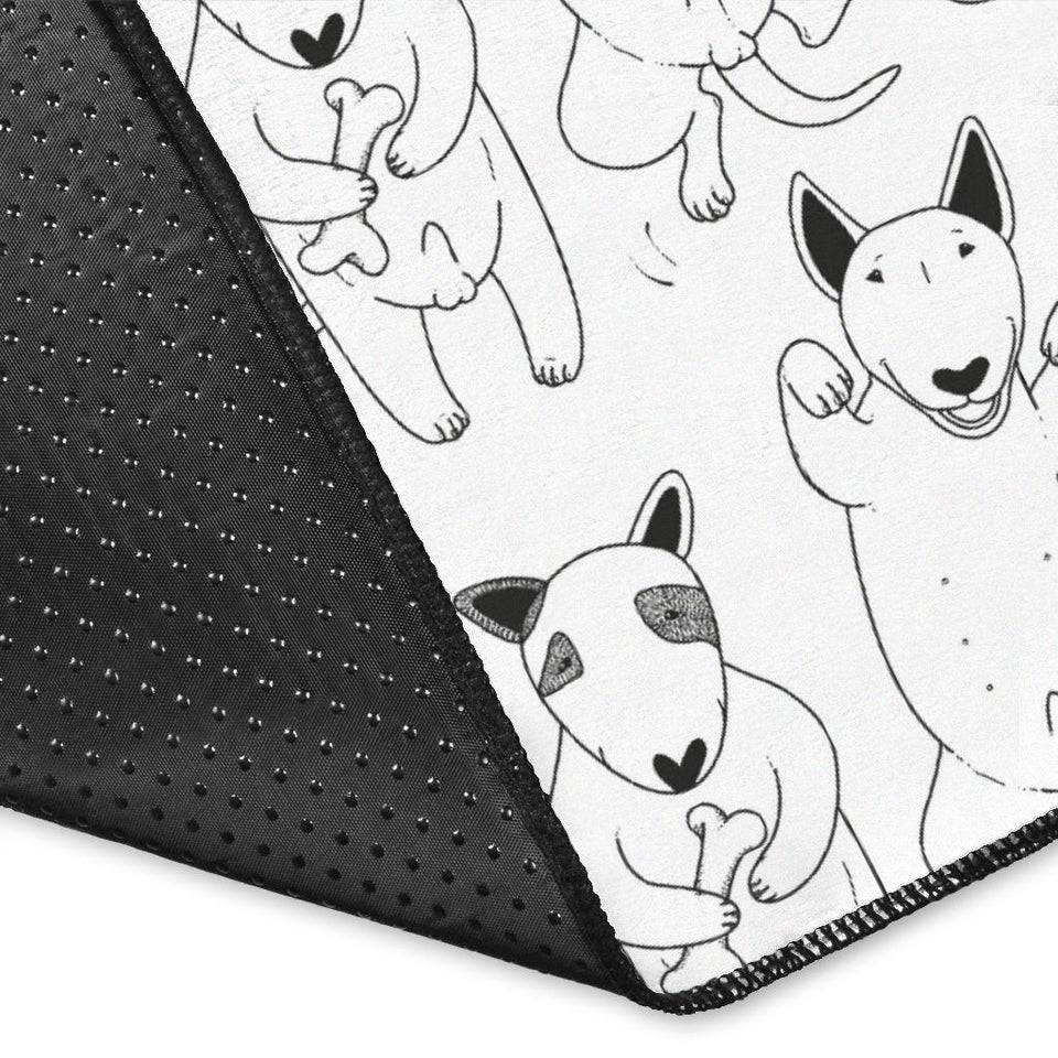 Bull Terrier Pattern Print Design 02 Area Rug