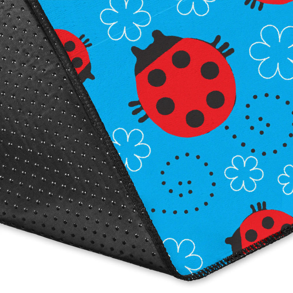 Ladybug Pattern Print Design 02 Area Rug