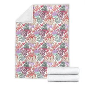 Coral Reef Pattern Print Design 03 Premium Blanket