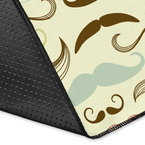 Mustache Beard Pattern Print Design 01 Area Rug