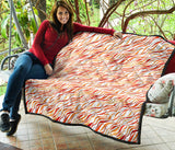 Fire Flame Watercolor Pattern Premium Quilt