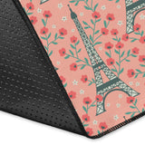 Eiffel Tower Flower Background Pattern Print Design 03 Area Rug