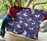 Colorful Butterfly Flower Pattern.Eps Premium Quilt
