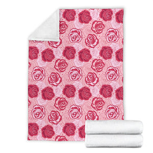 Rose Pattern Print Design 02 Premium Blanket